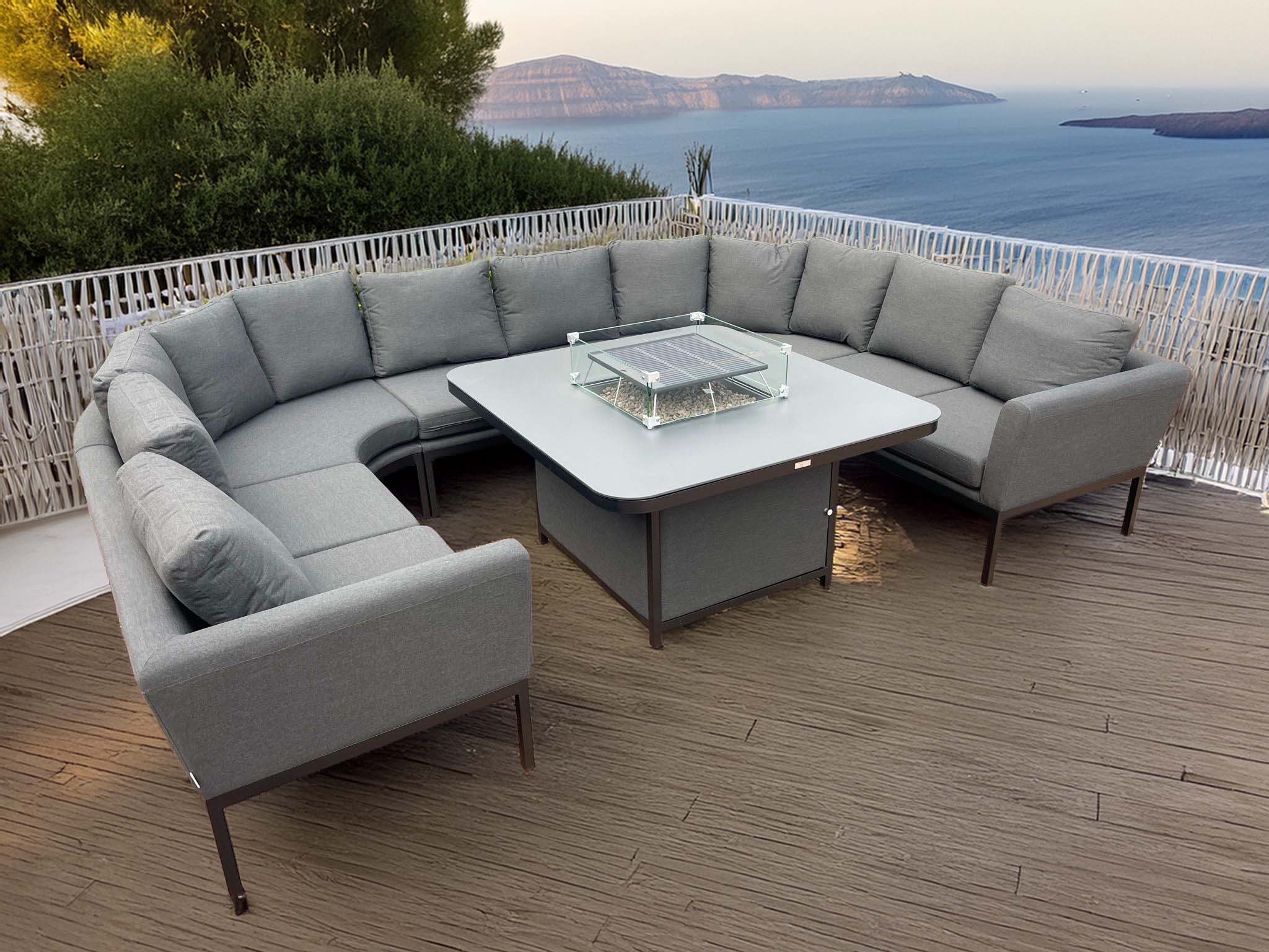 Jupiter Curved Sofa with Fireplace - Image 2